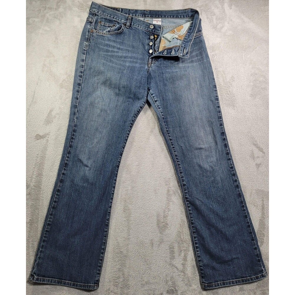 Lucky Brand Dungarees Straight Jeans Womens 12/31 Blue Wash Denim Made in USA